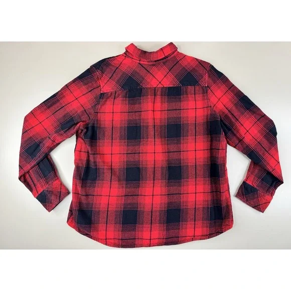 Natural Reflections Flannel Shirt Womens L Red Black Buffalo Check Plaid Outdoor - Picture 8 of 9